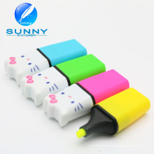 2015 High Quality Multi Colored Hello Kitty en forma de Mini Highlighter Marker Pen, resaltador de bolsillo